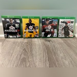 Microsoft XBox Madden NFL 18, Madden NFL 19, NHL 18, NBA 2K19 - EUC
